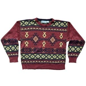 Vintage Jonathan Bryan abstract knit crewneck sweater - Men's XL